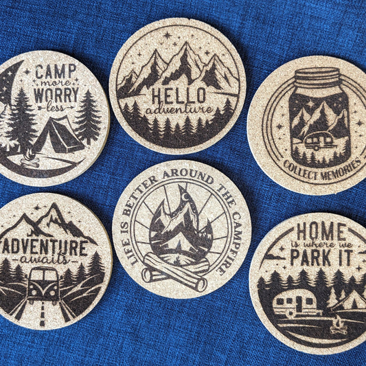 Camping Coasters - Individual Cork