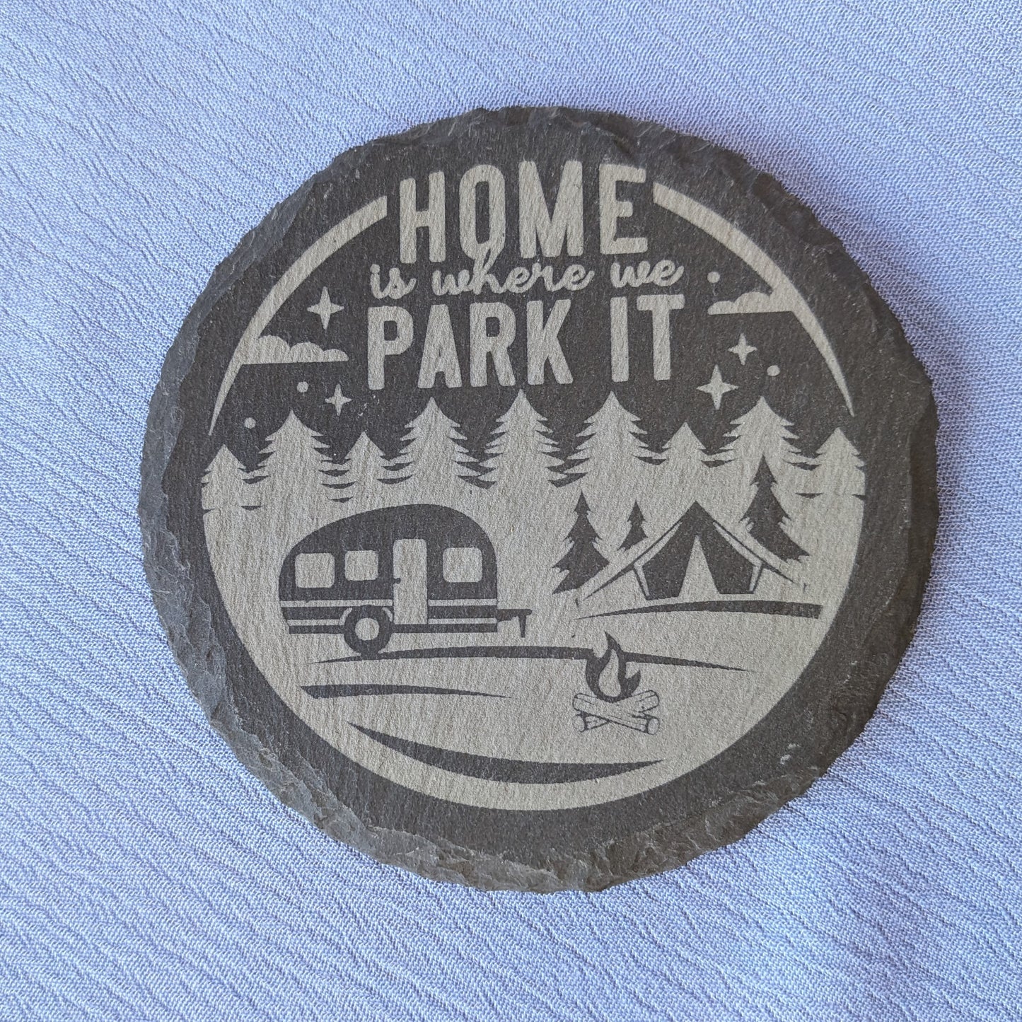 Camping Coasters Slate- Individual