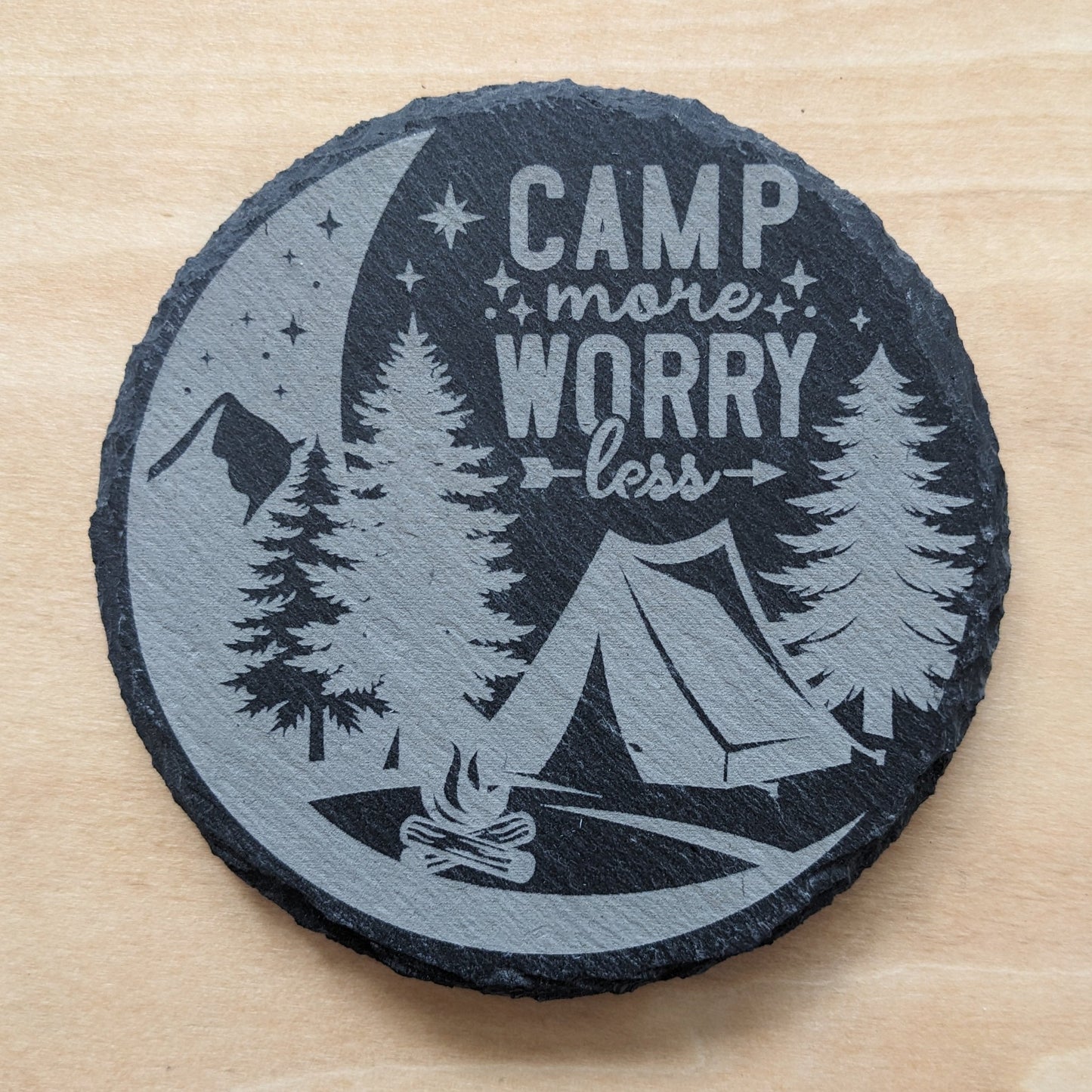 Camping Coasters Slate- Individual