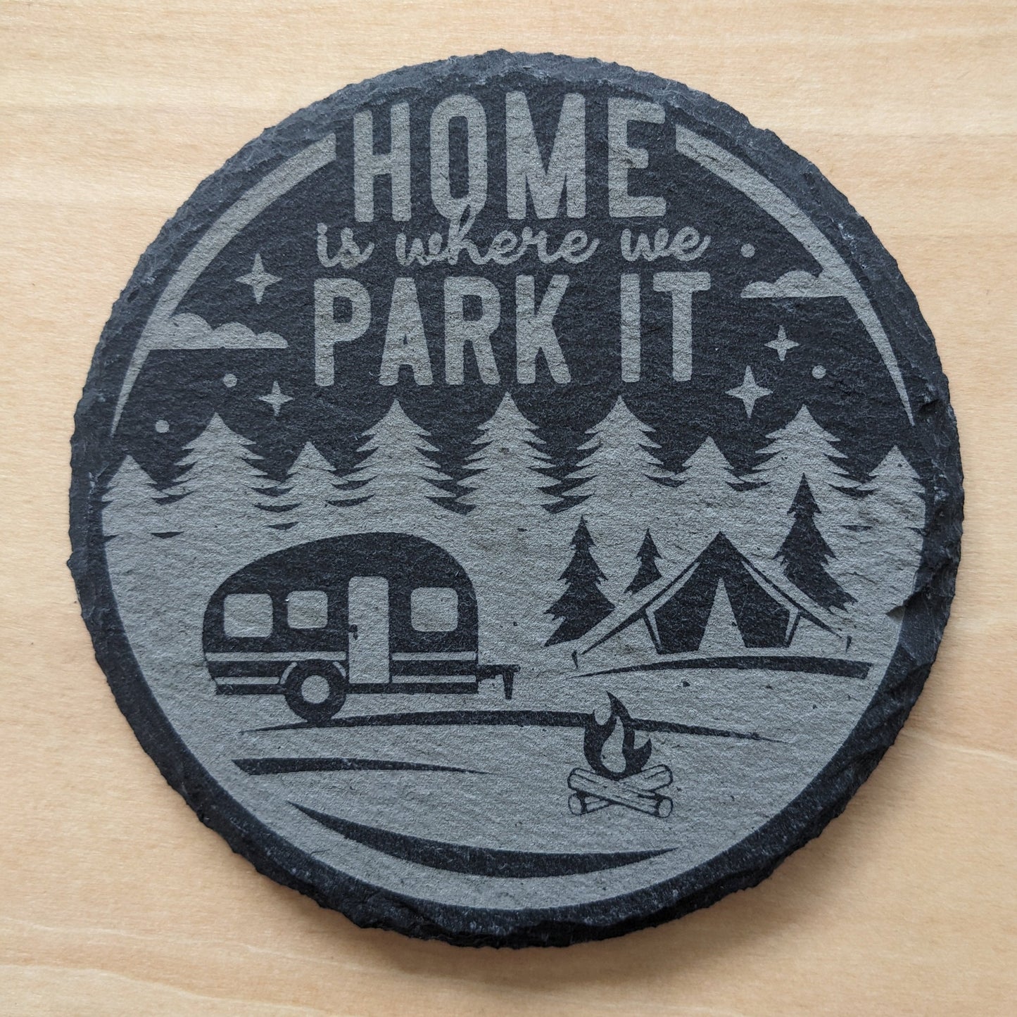 Camping Coasters Slate- Individual