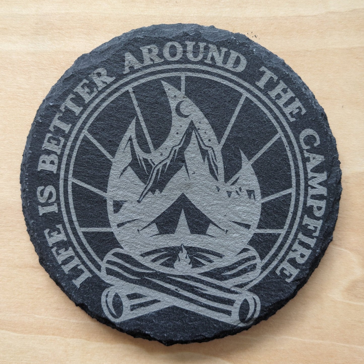 Camping Coasters Slate- Individual